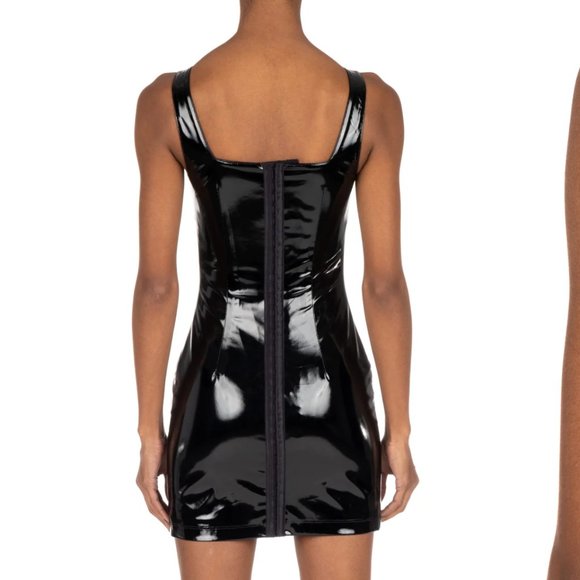 Cydnie Jordan Patent Mini Dress in Black - Picture 2 of 10